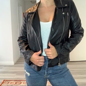 Black leather jacket